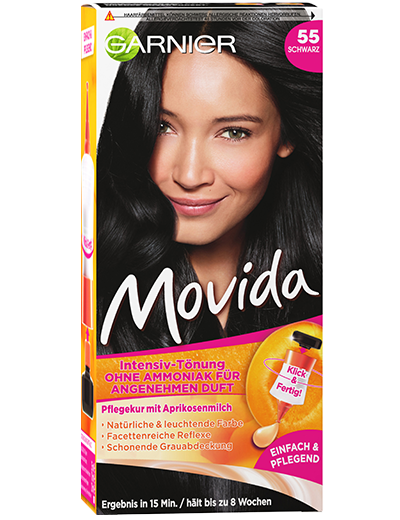 Garnier Movida 55 Schwarz Produktverpackung Vorderseite